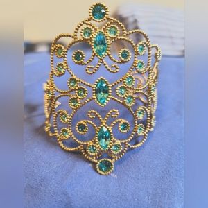 Swarovski Aqua & Gold fitted bracelet